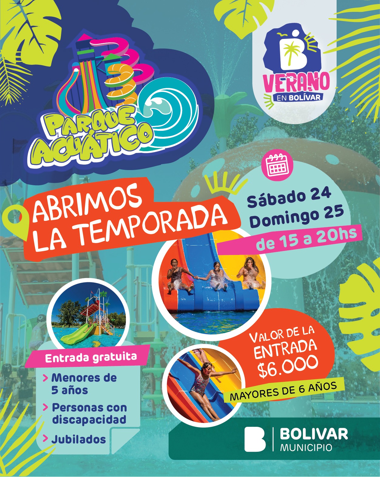 VERANO EN BOLÍVAR: ESTE FIN DE SEMANA ABRE SUS PUERTAS EL PARQUE ACUÁTICO