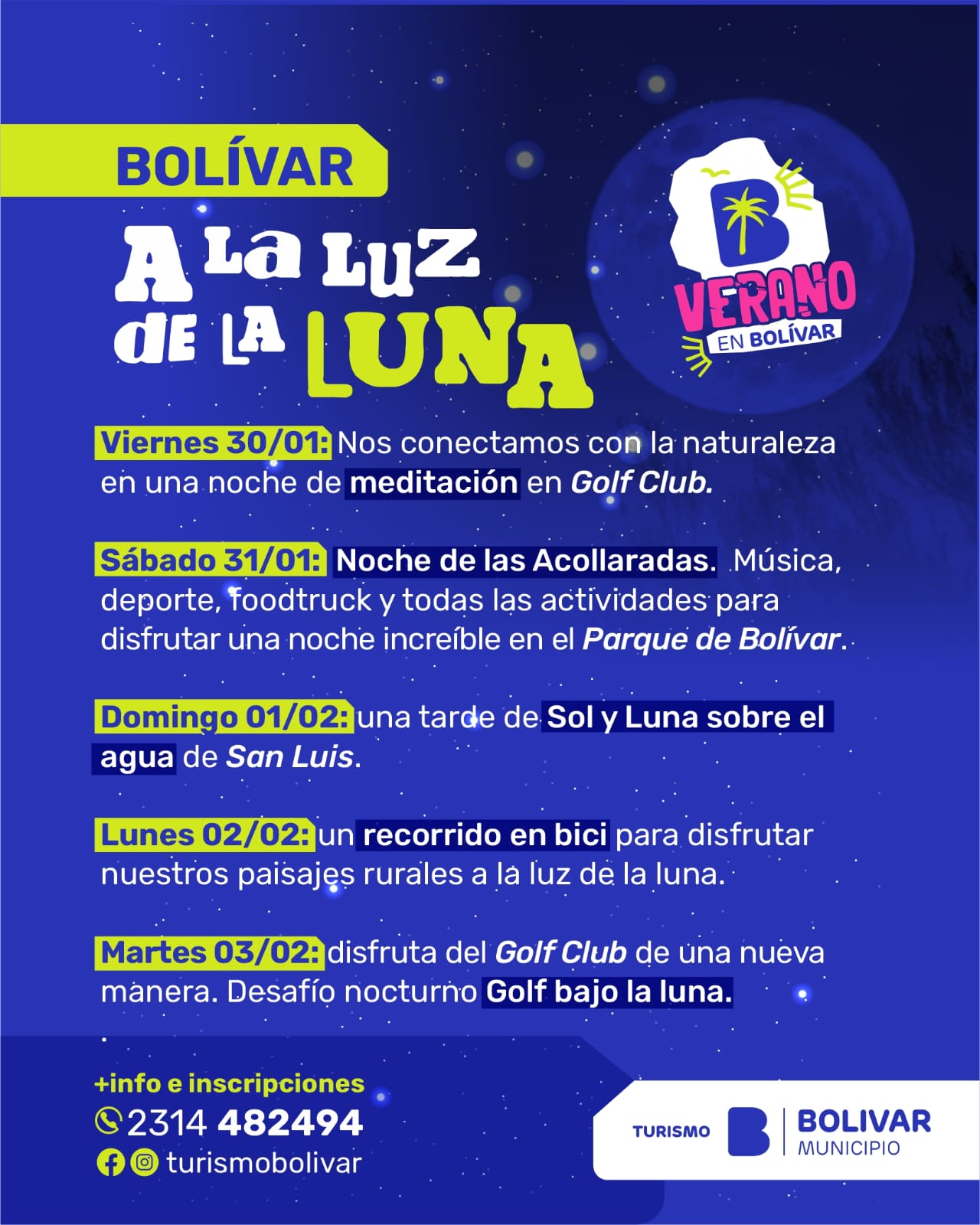 TURISMO LANZA “BOLÍVAR A LA LUZ DE LA LUNA” UNA PROPUESTA PARA DISFRUTAR EL VERANO EN CLAVE NOCTURNA